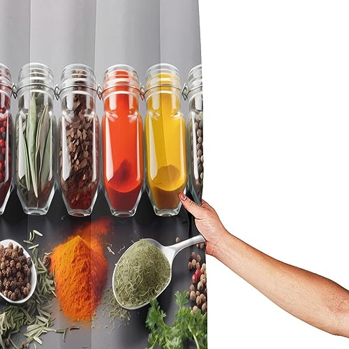 Rideau de douche imprimé condiments et épices 183 cm