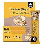 Multipower Protein Layer Eiweißriegel – 18 x 50 g Protein Riegel Box – kalorienarmer Energieriegel – Salty Almond