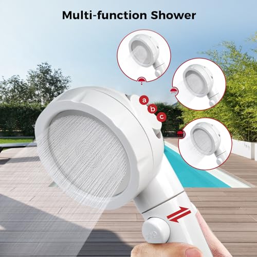 Image of CAMPLUX 2.64 GPM Propane Portable Gas WaterHeater, 68,000 BTU Outdoor Tankless CampingWater Heater with Digital Display, White,BW264