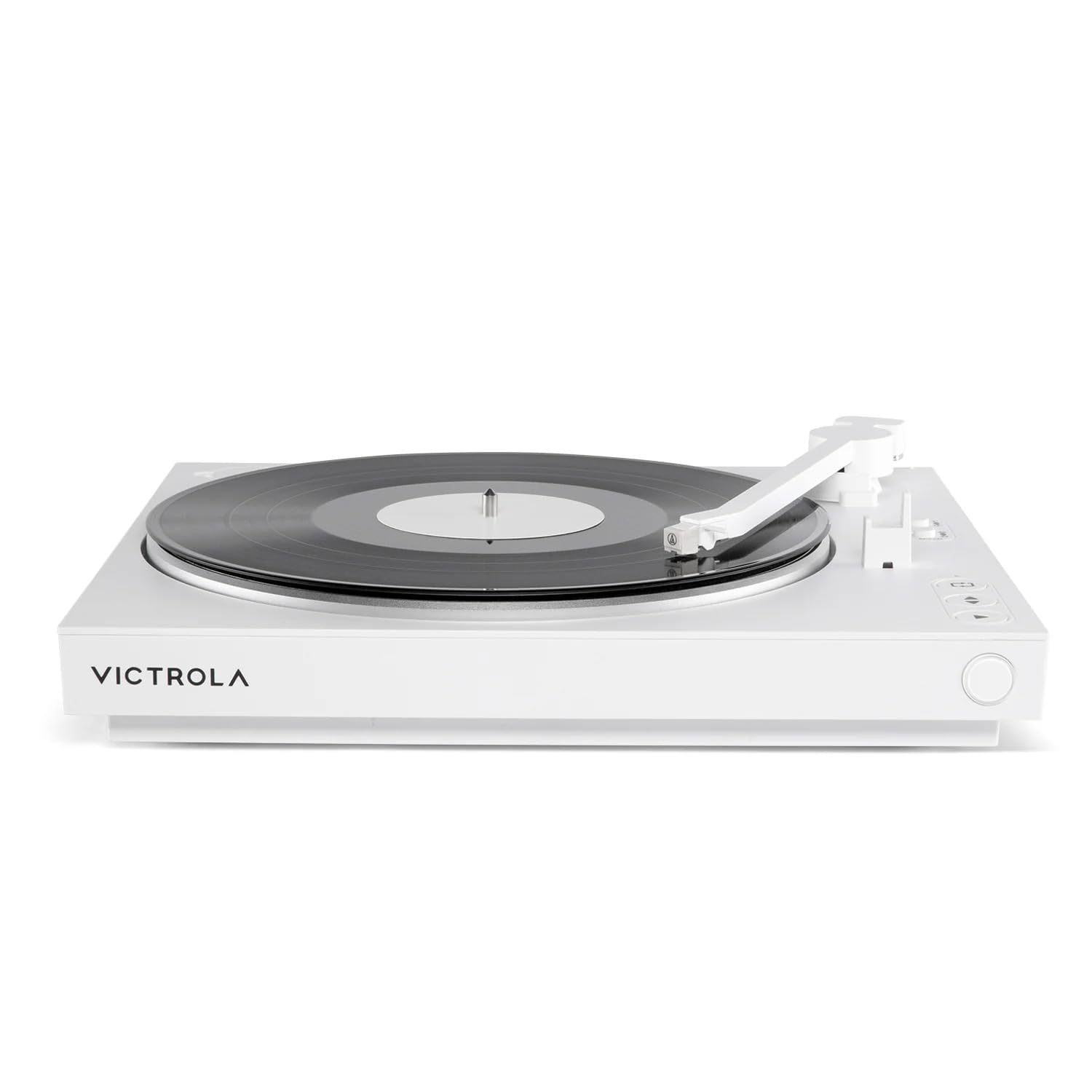 Victrola Platine tournante Bluetooth entièrement automatique avec cartouche Audio Technica ATN3600L, fonction de répétition automatique, tourne-disque vinyle à 2 vitesses, diffusion Bluetooth sans fil