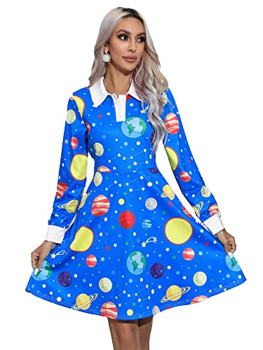 Disfraz Mujer Azul Planeta Talla X-Large miniatura 3