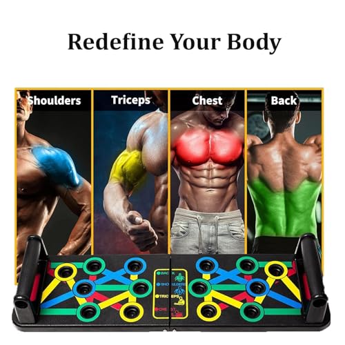 Image of Pushup Board,15 in 1 Push up Stand Multifunction Flex Board for Chest, Triceps, Shoulder And Back Muscles Home Workout Gym Equipment for Men & Women chest Exercise equipment (Multicolor)