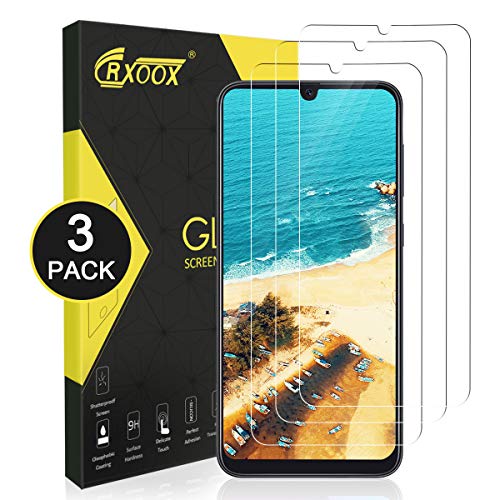 CRXOOX 3 Piezas Protector de Pantalla para Samsung Galaxy A50, Cristal Templado Vidrio Templado [Sin Burbujas] [Compatible con 3D touch/9H Dureza] [Anti arañazos] [Fácil de Instalar] - Transparente