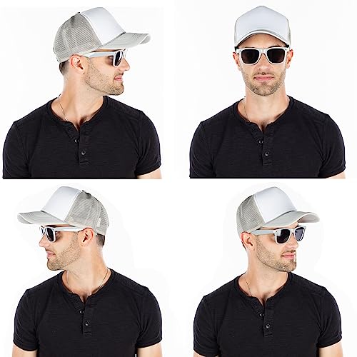 Image of Funky Junque Foam Trucker Hat, Trucker Hats for Women & Men - Blank Adjustable Snapback Mesh Back Baseball Cap