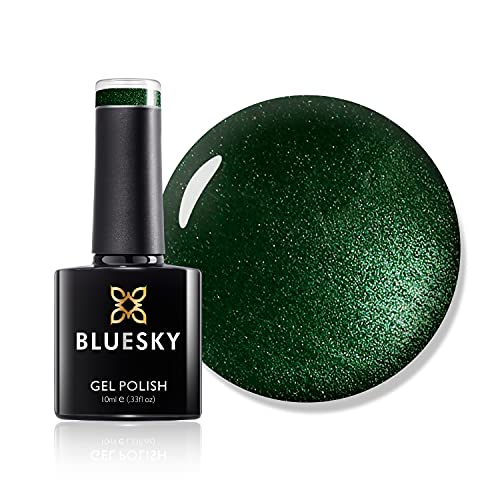 Bluesky Dark Green Sparkle Gel Esmalte de Uñas 10 ml, Verde Oscuro