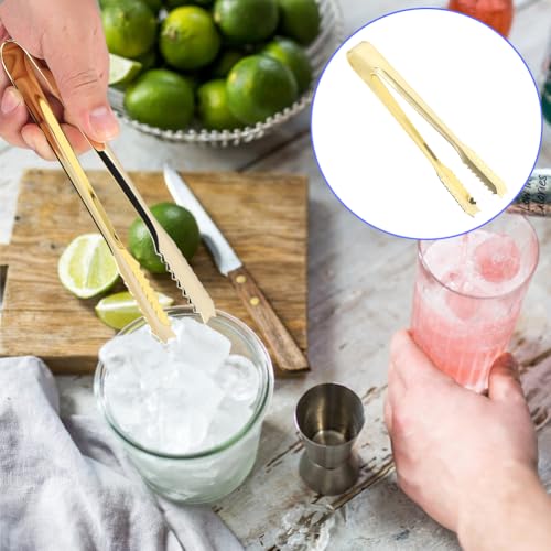 Tiiyee Stainless Steel Mini Food Tong, Gold Plated Small Food Clip for Sugar Cube Ice Snack Cake Salad Pickle Tea Appetizer - Image 4