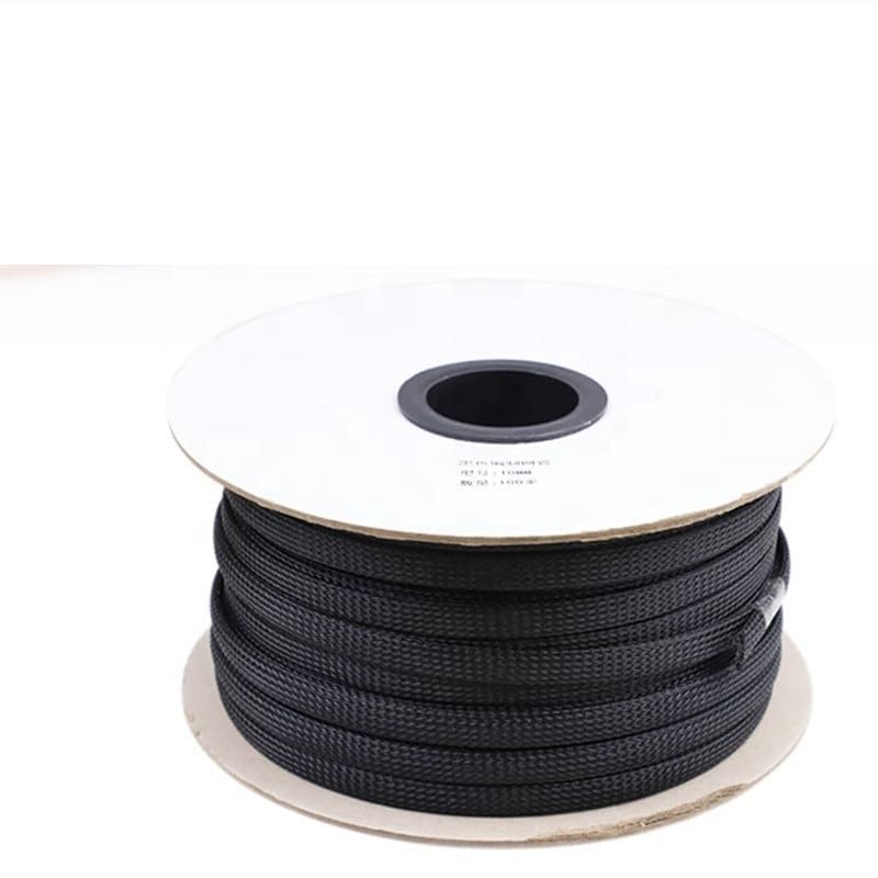 Manguitos de Malla for Cables 200 m, Manguitos expandibles Negros 3 a 10 mm for protección Datos, Tubos Nailon ignífugos -Funda Trenzada Extensible para Cables(6 mm)