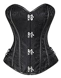 Charmian Women's Steampunk Gothic Brocade Steel Boned Bustier Corset with Buckle