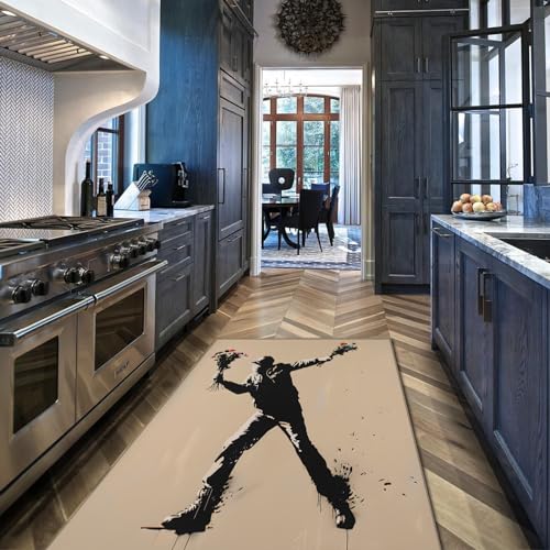 Tapis garçon antidérapant style Banksy pour éviter les glissades