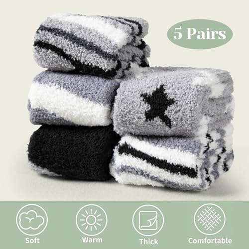 Image of Premillow Fuzzy Socks for Women, Winter Warm & Cozy Fluffy Socks Womens Ultra Soft Sleeping Slipper Sock for Women Gifts