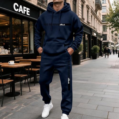 Track Suits for Men Set Fleece Hoodie Match Sweatpants 2 Piece Activewear - image 4