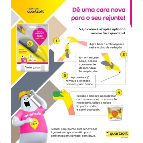 Rejunte acrílico Quartzolit Renova Fácil 120ml branco