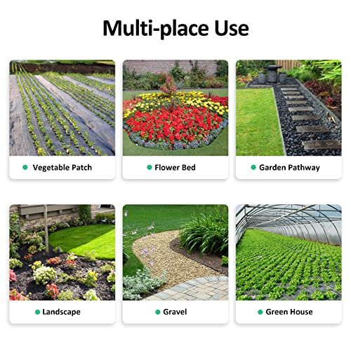 Duerer Weed Barrier Landscape Fabric 3ftx50ft Heavy Duty Woven Weed Control Block Ground Cover Mat for Patios, Garden Bed, Landscaping, Pathways with 20pcs Stakes - Thumbnail 7