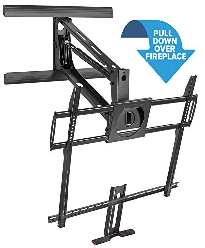 Mount-It! Fireplace TV Mount, Heavy Duty Mantel TV Mount Pull Down Mounting Bracket