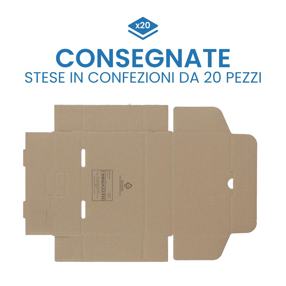 Scatole Trasloco Fustellate Piatte 36x26x10 20 Pz Doppio Strato Cartone Resistenti
