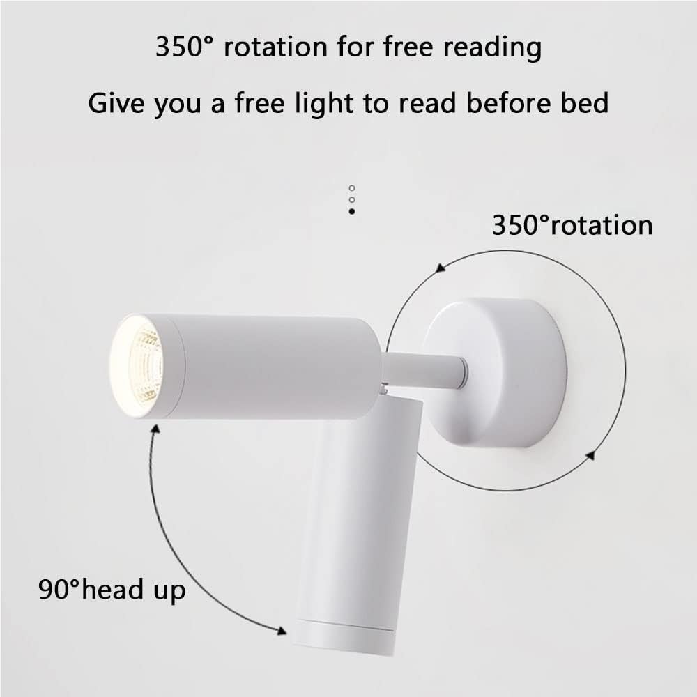 WJJHERRH Wall Minimalist Bedside Reading Light Creative Mount Lamp for Bedroom Living Room Hotel Study