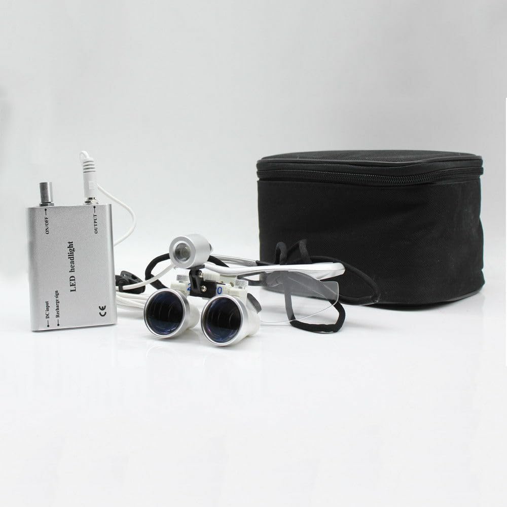 Lupa binocular Lámpara Dental 2.5X420mm Magnifier Portátil Lupas de cabeza LED Headlight