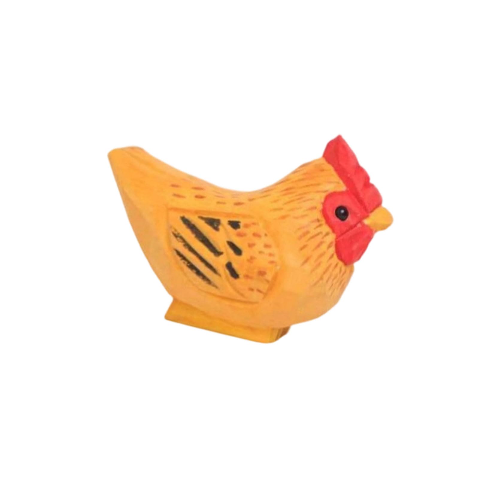 Miniature Wood Chicken Figurines Hand Carved Wooden Animal Statues Collectible Figurines Ornament Unique Gift Home Decor Animal Sculptures