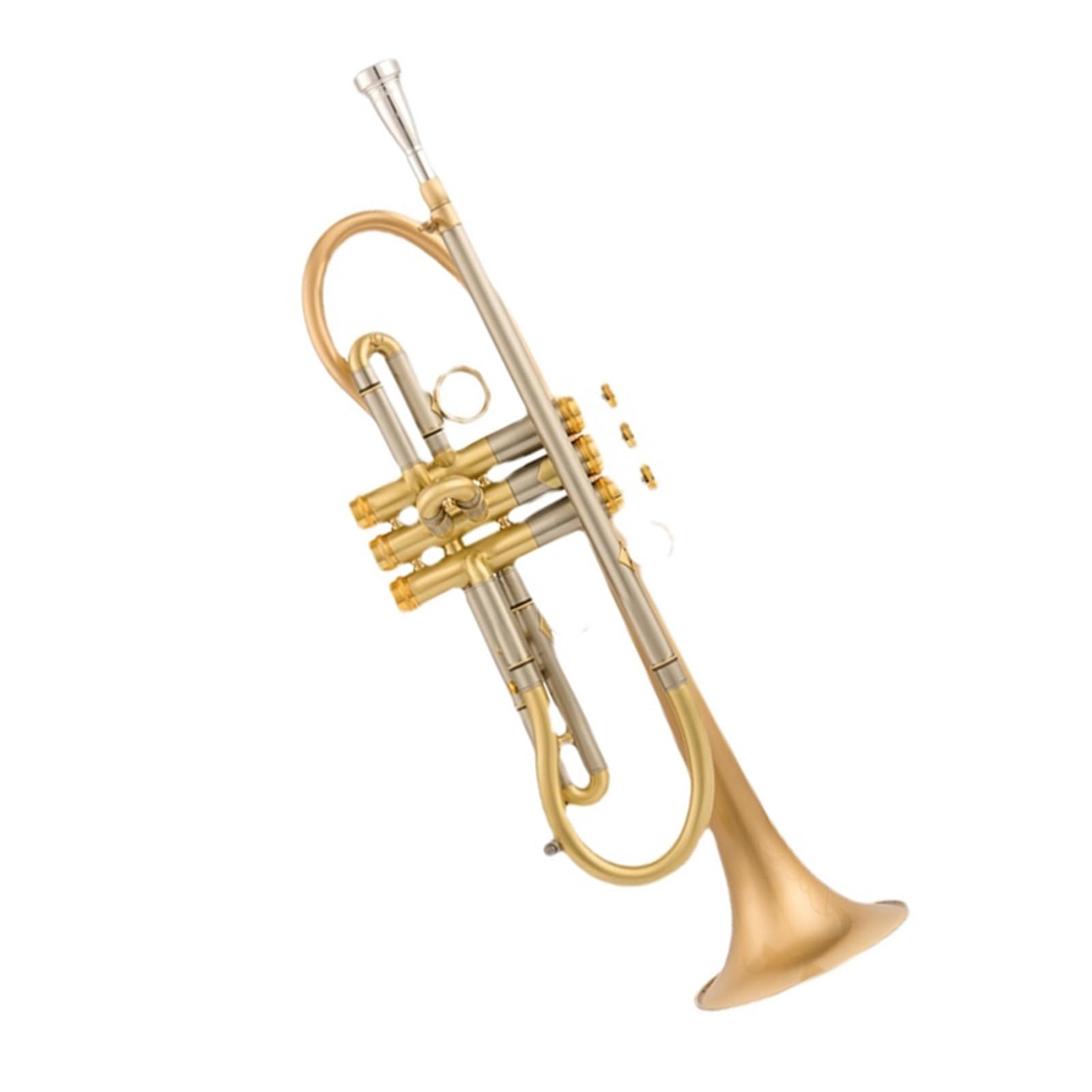 trąbka instrument Profesjonalna trąbka TR800 ze szczotkowanej złotej miedzi posrebrzana o wysokiej jakości wykonania w instrumencie trąbkowym B(Color:Gold)