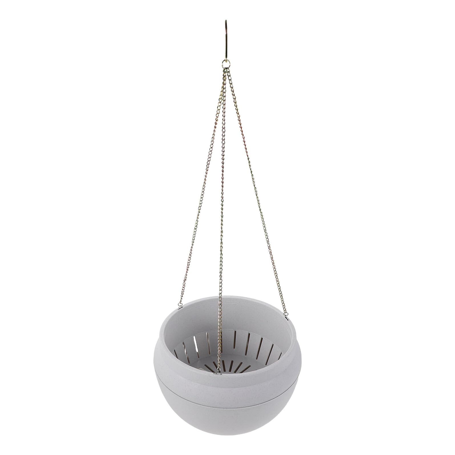 jojofuny Pot Suspendu à Arrosage Automatique en Plastique Blanc Grand Diamètre 24 CM Chaîne Incluse Jardinière Murale Auto-Irrigante pour Plantes Vertes Pots à Eau pour Plantes