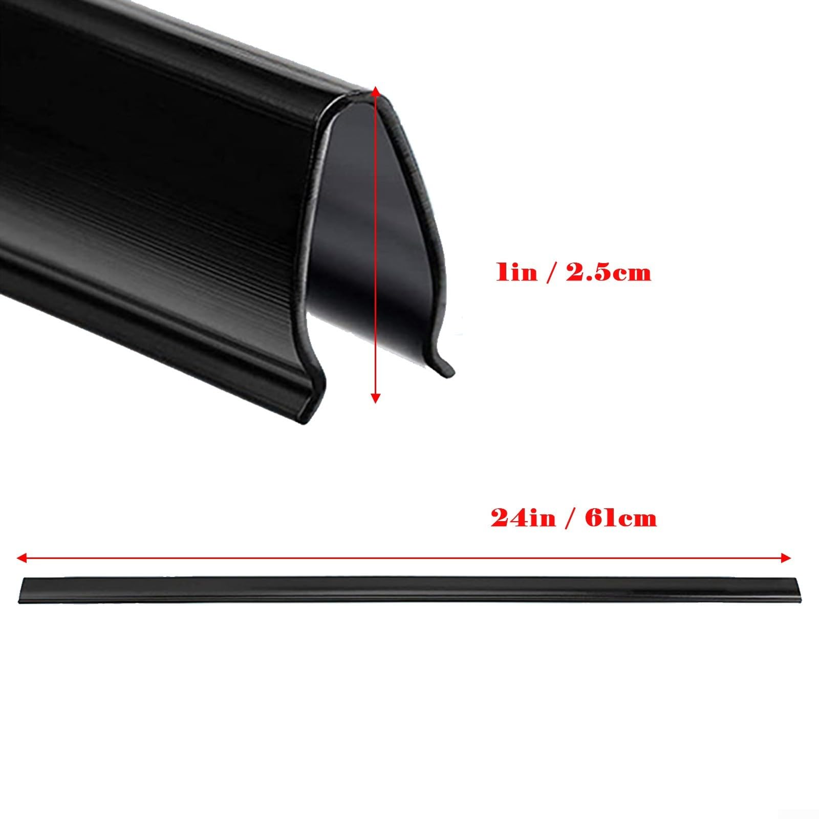 Strisce di copertura piatte per piscine fuori terra, 61 cm, clip di fissaggio in PE nero per fissare il rivestimento della piscina, accessori protettivi per bordi lisci per nuoto (B)