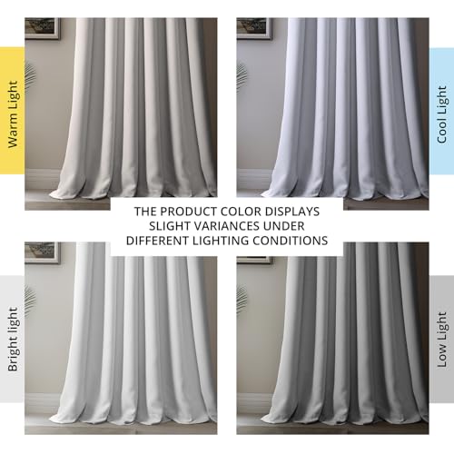 HPD Half Price Drapes Extra Wide Linen Room Darkening Curtain (1 Panel) 100 X 84, BOCH-LN1855-84-DW, Oyster - Image 2