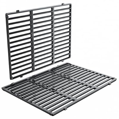 Hisencn 18.75'' Cooking Grates for Weber Genesis II 300 Series, Genesis II E-310 E-315 E-325 E-335 S-310, Porcelain-Enameled Cast Iron Grates for Weber Genesis 2 Grill Parts, Parts for Weber 66095