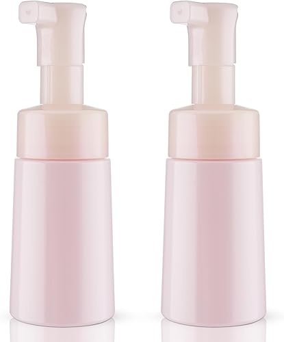 Botella dispensadora de jabón espumoso, botella de espuma de viaje, paquete de 2 botellas dispensadoras de espuma de plástico de 3.4 onzas,
