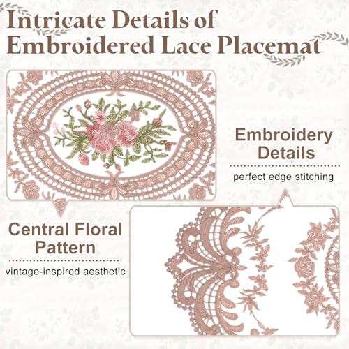 Napperon ovale en dentelle centre de table chemin de table crochet rose