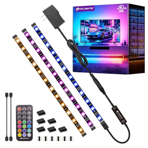 HitLights LED Strip Lights 3 Pre-Cut 12Inch/36Inch LED Light Strip Flexible Color Changing 5050 LED...