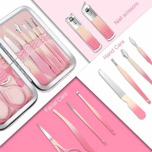Manicure Set Nail Clippers Kit, 10Pcs Pedicure Set Personal Care Tools, Portable Nail Grooming Kit with Travel Storage Case, Manicure Set for Women Men Gift Set - Image 4