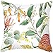 Lieson Funda de cojín, 1 funda de almohadas, 18 x 18, 45 x 45 cm, hojas, flores, conos de pino, fundas de cojín, naranja, verde, poliéster