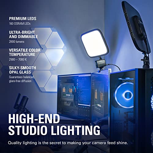 Image of Elgato Studio Set Bundle - Extra Wide Chroma Key Panel, Professional Studio Light for Streaming, Video Conferencing, on Instagram, YouTube, TikTok, Zoom, Teams, OBS, PC /Mac /iPhone /Android
