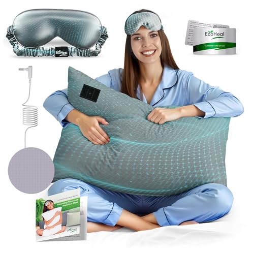 ECOHEAL Grounding Pillowcase Queen Size with 12% Silver Fiber 4% Silk 84% Cotton - Certified Earth Grounded Pillow Case - Conductive Pillowcase for Better Sleep - 20 x 30 Inch Gray