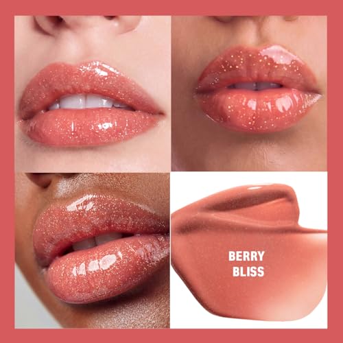 Image of Peptide Lip Conditioner | Hydra Gloss Shine Lip Balm | 4-in-1 for Hydrated, Smooth, Plump & Restored Lips | 11-Hr Hydration | With Peptides, Hyaluronic Acid, & Jojoba Oil | Berry Bliss | 2.4ml