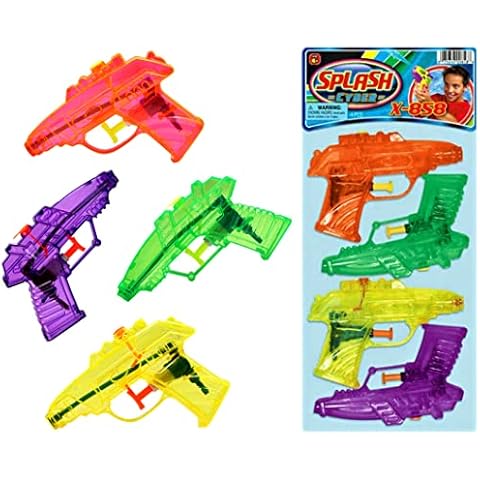 Fun a Ton Water Squirt Toys 1 Pack (4 Guns) Water Gun Soaker for Kids & Adults Small Water Squirt Guns Toy Fun. Dog Training & Cat Training & So Much More. Party Favor Stoking Stuffers Toy.F-858-1s Cover