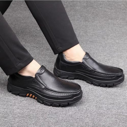 Men's Cow Leather Waterproof Comfy Non Slip Soft Slip On Casual Shoes4