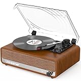 Vinyl Record Player with Upgraded Speakers Needle Pressure Adjustment,Vintage Turntabl with 3...
