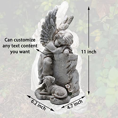 Klgb Personalized Boy Angel Guarding Dog Memorial Grave Marker Pet Memorial Stones For Dogs, Dog Headstones Dog Memorial Gifts For Outdoor Or Home Memorial Garden Stones #TOP5
