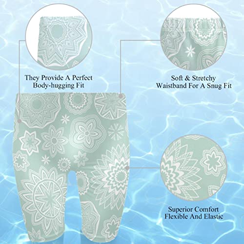 Jammers de natación para hombre de alta resistencia larga con diseño de flores boho multicolor 2