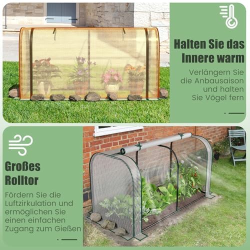 FANTASK Mini Serre 2 en 1 en polyéthylène pour Plate-Bande surélevée avec Porte zippée Enroulable