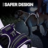 VIVAGLORY Easewalk Hundegeschirr, Anti Zug Hundegeschirr für Training & Spazieren, Anti Zieh Geschirr Welpengeschirr Mit Griff, Ausbruchsicher & Non-Stop für Welpe Hunde, XS, Lila - Patterned