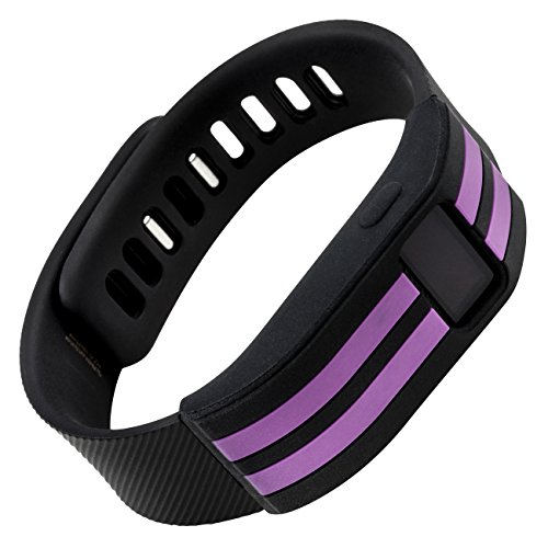 WITHit Designer Sleeve Compatible with Fitbit Charge/Fitbit Charge HR - Band Cover - Stripe (Plum)
