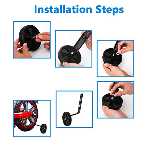 Bicycle Training Wheels Stronger Version Design with Stabilizers Mounted Kit Reinforced Metal Heavy