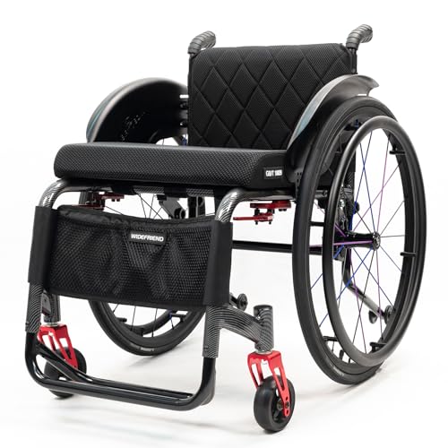 Sunyongfly 軽量大人用車いす、スポーツ車いす、アルミ車いす、大人、高齢者に適した大きなシート幅の安定した車いす(Seat width 43cm,A)