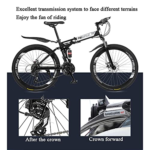LiRuiPengBJ Kinderfahrrad 26 Zoll Faltbares Mountainbike, Vollgefederte Stadträder mit Doppelscheibenbremse 27-Gang-Mountainbike, für Männer und Frauen (Size : 26inch27 Speed) – Bild 4