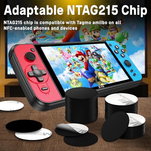Image of 100pcs NFC Tags ntag215 NFC Stickers programmable NFC Tags Sticker Round Rewritable NFC Cards 504 Bytes Memory, Compatible with TagMo and NFC Enabled Devices