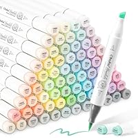 Ohuhu Pastel Markerstiften 48 Kleuren Blender Etui, Kwast en Fijne Punt, Alcoholstift voor Volwassenen Honolulu B Series