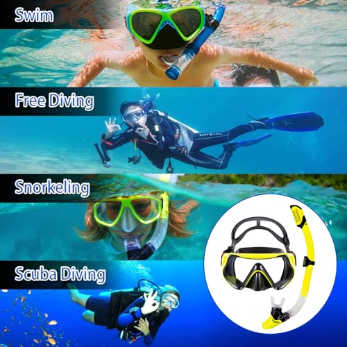 TUDIVING Snorkeling Gear para Adultos, Máscara de Buceo con Vista Panorámica Antivaho, Equipo de Snorkel y Buceo, Talla Única miniatura 7