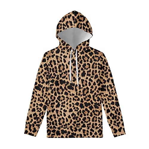 Sweat à capuche imprimé léopard sauvage coupe confort manches longues homme